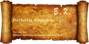 Borbély Koppány névjegykártya