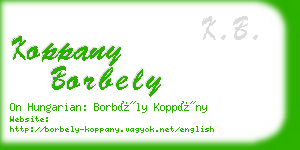 koppany borbely business card